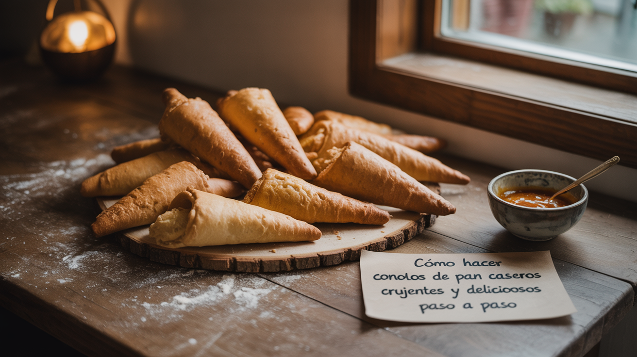 Cómo hacer conos de pan caseros crujientes y deliciosos paso a paso